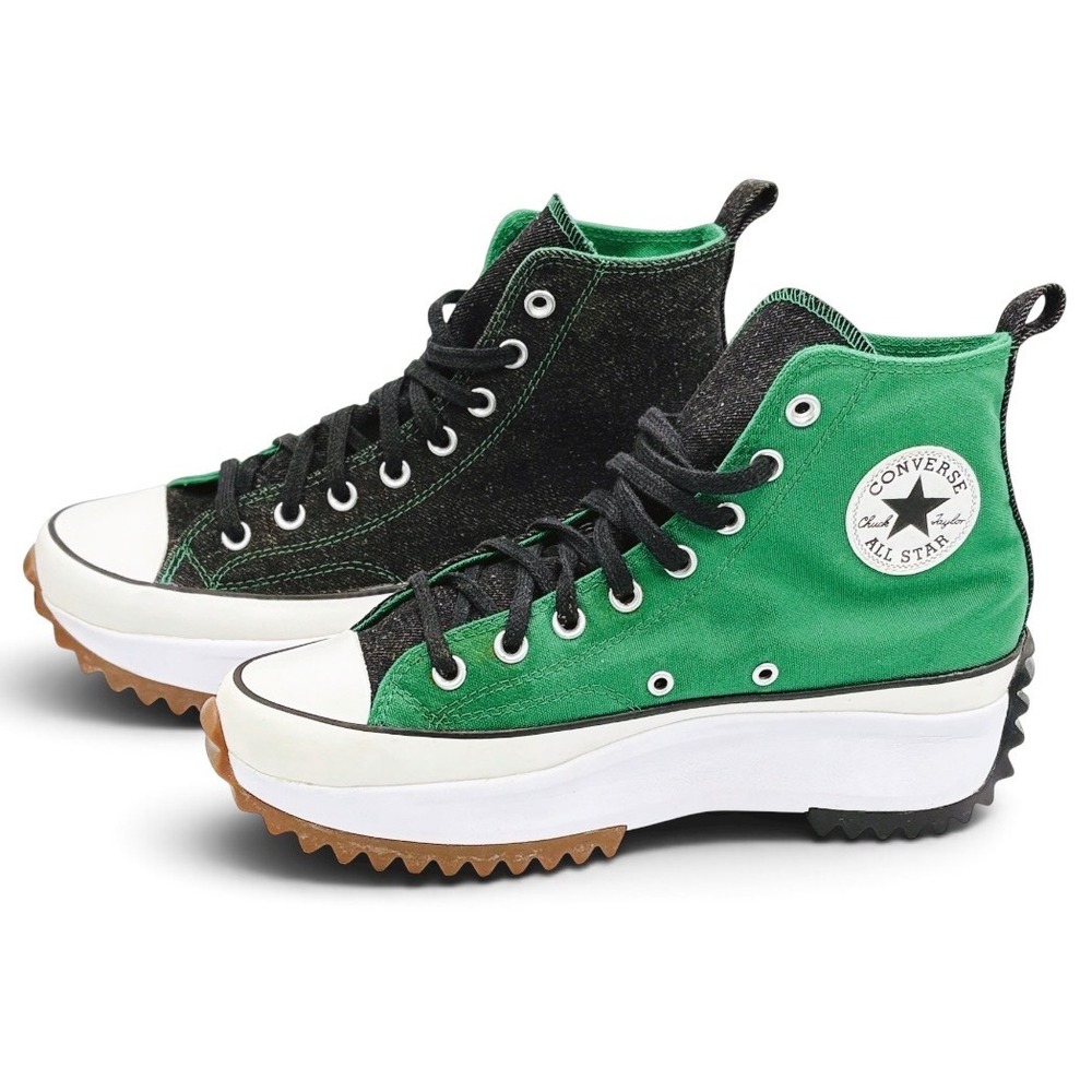 Converse Run Star Hike By You Custom M8.5 W10 Green Black Platform Shoes A03154C